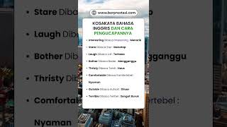 KOSAKATA BAHASA INGGRIS DAN CARA PENGUCAPANNYA [upl. by Nasus]