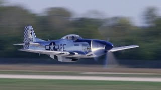 20  P51 Mustangs takeoff Humming Merlins fill the air at quotThe Gathering of Mustangs and Acesquot [upl. by Land394]