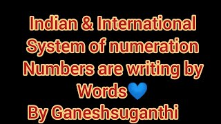 Indian amp international system of numeration Numbers in words in Tamil By Ganeshsuganthi [upl. by Owades]