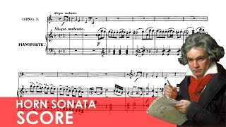 BEETHOVEN Horn Sonata in F major Op 17 Score [upl. by Llenej]