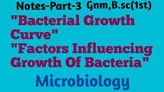 quotBacterial Growth CurvequotFactors Influencing Growth Of BacteriaquotBacteria MicrobiologyGnmBsc1st [upl. by Dnalerb]