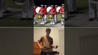 Playing Troop March B with the Commandants Own Drumline drums shorts [upl. by Armyn6]