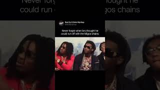 WHEN BRO TRIED TO RUN OFF WITH MIGOS CHAINSEE REACTION funny fyp viral hiphop migos shorts [upl. by Eihctir]