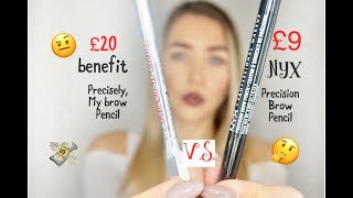 NYX Precision Brow Pencil VS BENEFIT Precisely My Brow Pencil REVIEW  Ingrida G [upl. by Rebmaed]