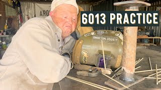 Welding With 6013 Stick Rod 2quot Pipe To 12quot Plate [upl. by Hunfredo175]