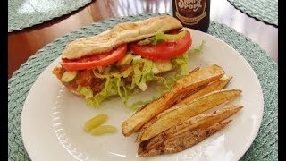 SassEsnacks ASMR Catfish Po Boy Sandwich amp Fries  Eating Sounds  Mukbang [upl. by Alistair]