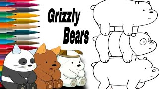 Panda bear Ice bear Chloe Park drawing 🎨 🖌️  Grizzly Bears 🐻 cartoon  Colouring 🌈 ✨ craft [upl. by Zildjian]