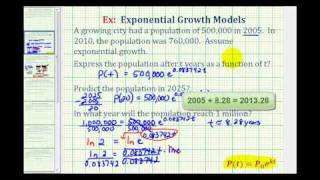 Ex Exponential Growth Function  Population [upl. by Amoritta256]