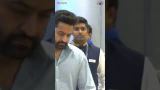 Jr NTR Visuals At Hyderabad Airport  Popper Stop Telugu [upl. by Relyt]