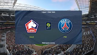 Lille vs PSG 01092024 Ligue 1 PES 2021 [upl. by Ahouh]