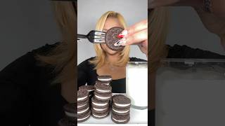 Oreos and milk ❤️ oreos cookies mukbang asmr food shorts [upl. by Esten]