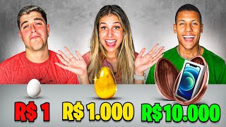 OVO DE PÁSCOA DE R 1 vs R 1000 ou R 10  000 REAIS [upl. by Etta]