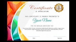 How to make a certificate in PowerPointProfessional Certificate designFree PPT [upl. by Alig321]