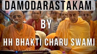 Damodarastakam by HH Bhakti Charu Swami with HH Radhanath Swami at ISKCON Noida [upl. by Yenatirb]