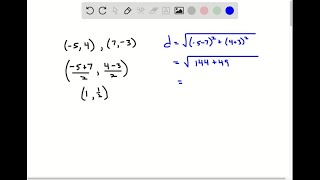 Write the equation of a circle with a diameter whose endpoints are at 54 and 73 [upl. by Llahsram]