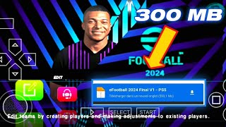 eFootball 2024 PSP Final V1  Version anglaise  Pas de texture Pas de texture  Transferts complets [upl. by Inanuah]