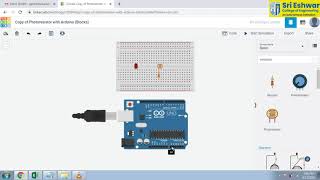 Photoresistor simulation in TinkerCAD [upl. by Rede480]