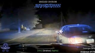 Suspect Shoots Out Georgia Troopers Engine During Pursuit [upl. by Ytitsahc109]