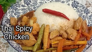 How To Make Thai Spicy Chicken Stir Fry Chicken Recipe Thai Spicy Chicken Kese Banaty Hain [upl. by Nrublim]