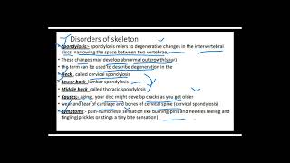 disorders of skeleton spondylosis sciatica arthritis osteo  biology 12 IA academy [upl. by Naux]