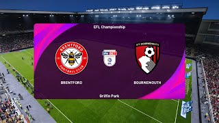 Brentford v Bournemouth  Championship  PES 2021 [upl. by Schaab]