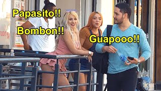 Dos chicas alagando a hombres 😏🥵  Bromas en la calle  Bufonesnet [upl. by Ainalem]