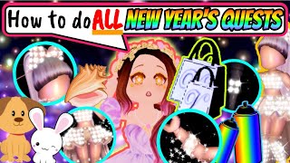 How To Complete ALL 2022 NEW YEARS QUESTS😱Royale High 2022 New Years Event TutorialsTips [upl. by Ihpen]