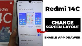 Enable App Drawer in Redmi 14C  Change Home Screen Layout [upl. by Ametaf849]