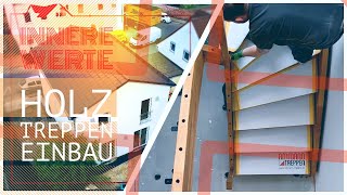 Montage der Holztreppe in ein schnuckeliges Einfamilienhaus I AugustaMassivHaus Elegance 116 [upl. by Calendre]