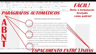 Word  Formatar Parágrafos Espaçamento entre Linhas Normas ABNT  Atualizado 2023 [upl. by Taima]