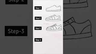 How to draw shoes 👟 step by step 😱😳shorts youtubeshorts art easydrawing viralshort [upl. by Rehptosirhc]