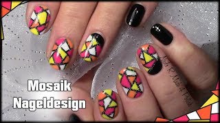 Mosaik Nageldesign einfach selber machen kurze Nägel  Mosaic Nailart short nails [upl. by Machutte711]