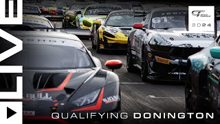 LIVE  Qualifying  Donington Park  2024 British GT [upl. by Ltney]