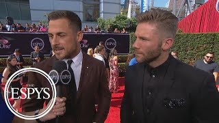 Julian Edelman Danny Amendola Talk BroCation With Tom Brady  The ESPYS  ESPN [upl. by Rosel]