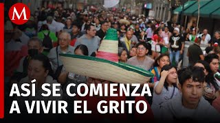 Miles de personas comienzan a llegar al Zócalo Capitalino para el Grito de Independencia [upl. by Ynnal274]