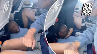 Wild video show unruly passenger spits on people while being dragged off Southwest flight [upl. by Kath]