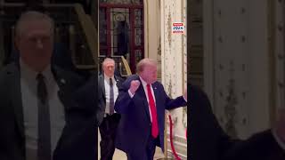 An Ecstatic Donald Trump Returns To MaraLago After Winning Election [upl. by Naud]