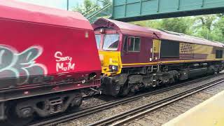 66096 6O97 Paddington Yard Marcon Topmix to Angerstein Wharf Tarmac  Nutfield Surrey 130724 [upl. by Lynsey]