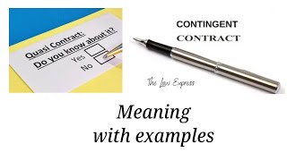 Quasi Contract and Contingent Contract With examples Tamil [upl. by Maurits57]