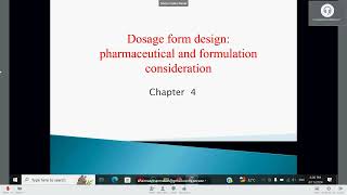 Lecture 31 Dosage form design pharmaceutical and formulation consideration 2024 [upl. by Oiramd]