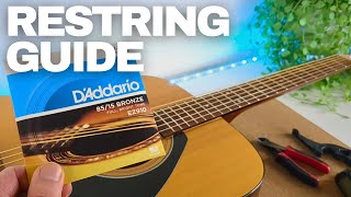 How to Restring an Acoustic Guitar StepbyStep Guide [upl. by Ahsenaj]