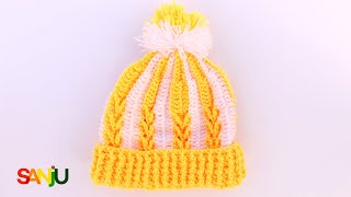 Make cap design as similar pattern with cardigan  Crochet cap design for baby [upl. by Viki]