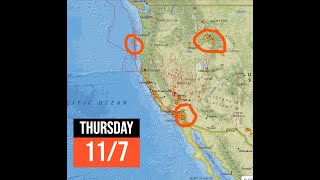 West Coast Elevated Earthquake activity Yellowstone quakes Thursday 1172024 [upl. by Topper]