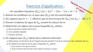 Résolution déquations du second degré avec paramètre  exercices et astuces [upl. by Maunsell324]