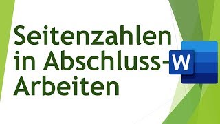 Seitenzahlen in wissenschaftlichen Abschlussarbeiten  Abschlussarbeiten schreiben 09 [upl. by Ahsotan]