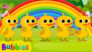 Five Little Ducks  Animals for kids  Bubbles Nursery Rhymes amp Kids Songs [upl. by Oemac]