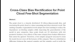 Cross Class Bias Rectification for Point Cloud Few Shot Segmentation [upl. by Clint623]