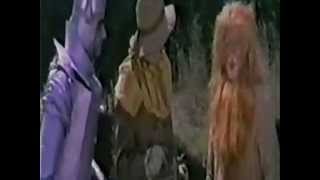 Turkish Wizard Of Oz 1971  Lollipop Guild slaughters cavemen with magical cannon [upl. by Dirrej]