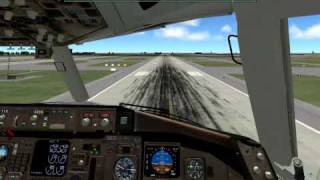 757200 Landing Cockpit XPlane 9 [upl. by Urania350]