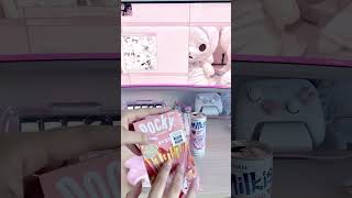 pc aesthetic pcgamergirl pink snacks asmr drinks drink japanesefood snack food aesthetic [upl. by Meares309]